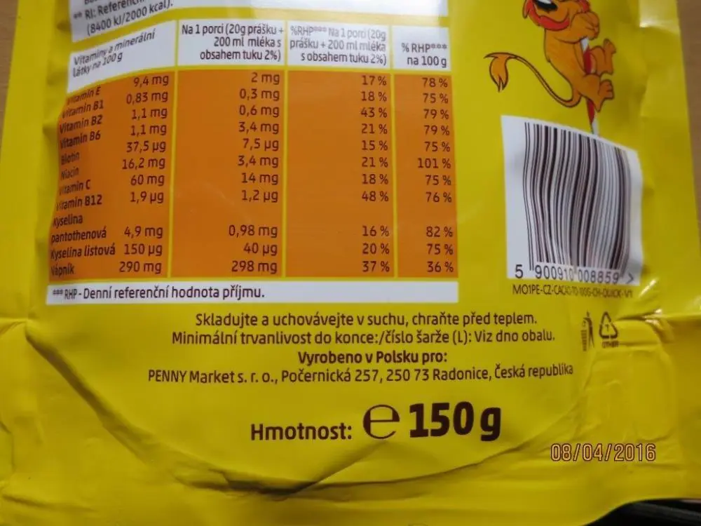 Penny Market stahuje dvě šarže závadného kakaového nápoje z Polska
