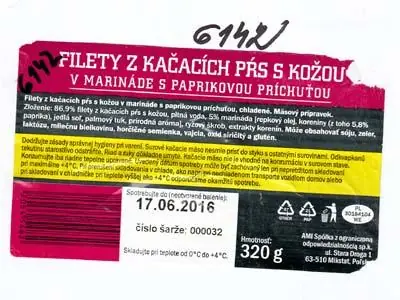 Filety s výskytom "Salmonella enterica" filety