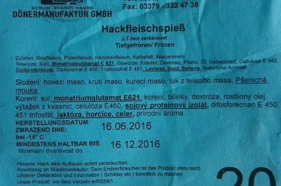 SVS zadržela v Ústeckém kraji a v Praze další zásilky kebabu z Německa kvůli obsahu nepovolených přídatných látek kebab
